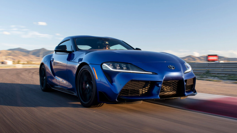 Toyota GR Supra on track