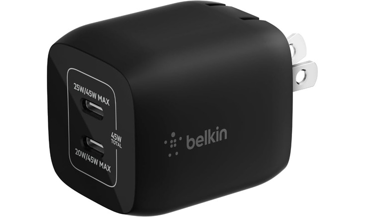 A stock image of a Belkin wall charger