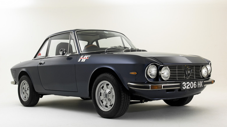 1972 Lancia Fulvia 1600 HF studio shot front 3/4 view