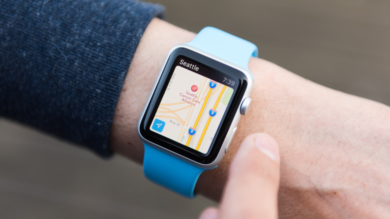 Apple Watch showing Apple Maps