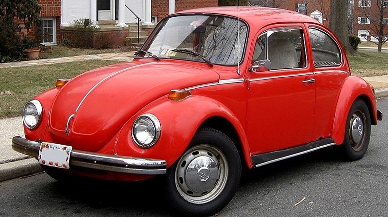 Red 1973 Volkswagen Super Beetle