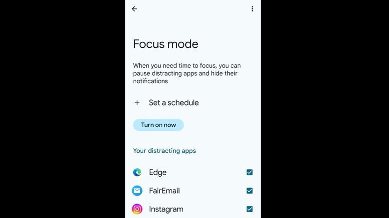 focus mode settings