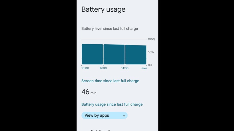 battery usage page settings