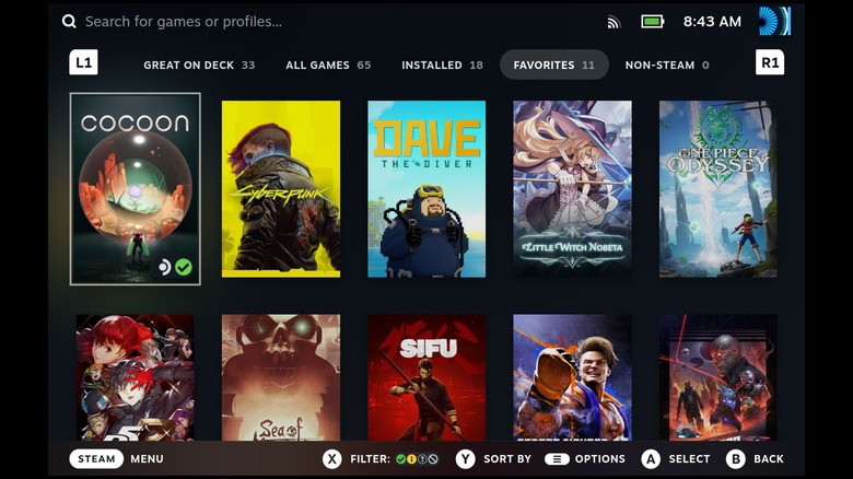 Steam Deck favorite game list