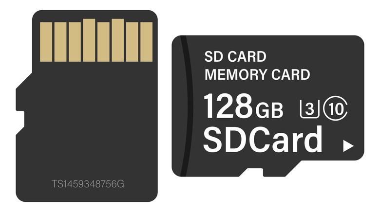 microSD card on display