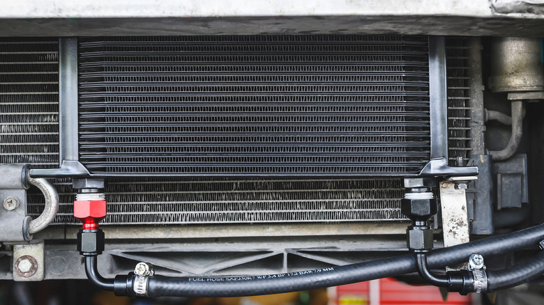 External Automatic Transmission Oil Cooler is installed in the front of the car