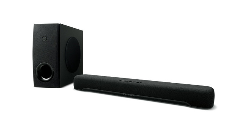 Yamaha SR-C30A in black with subwoofer promotional image