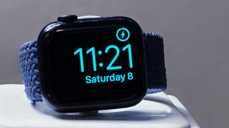 Apple Watch charging in NightStand Mode
