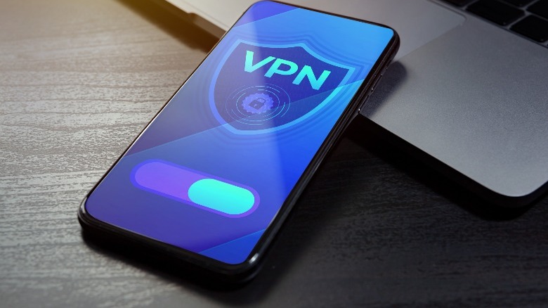 phone connected to a VPN