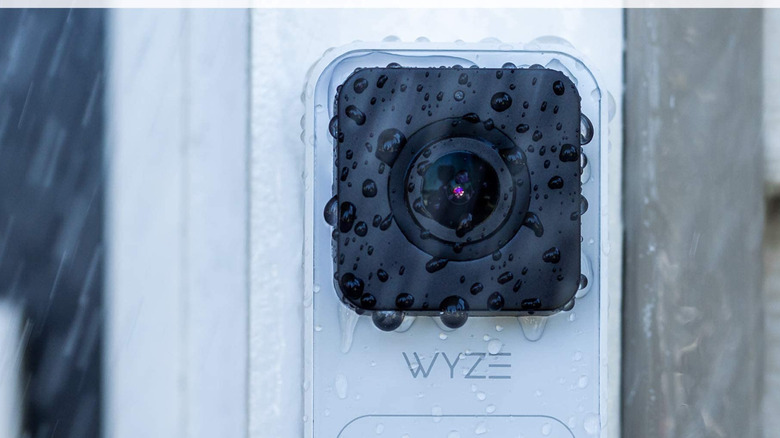 Closeup of Wyze doorbell