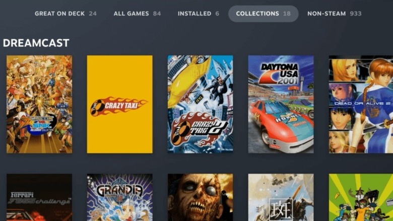 Dreamcast games displayed in EmuDeck