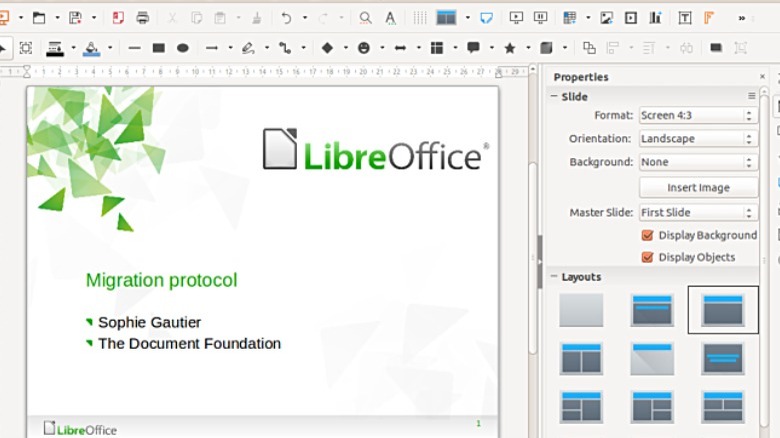 The presentation tool in LibreOffice