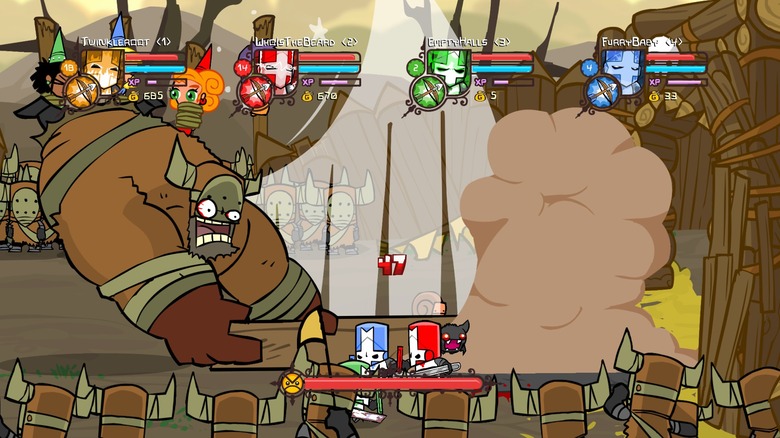 Castle Crashers barbarian boss multiplayer