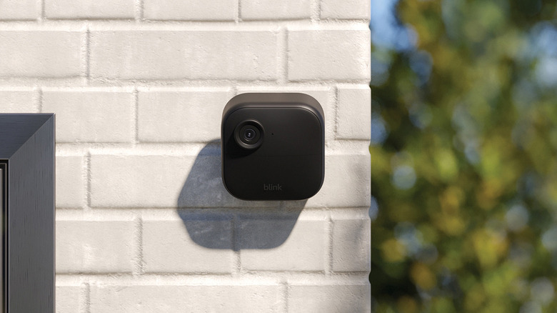 Amazon Blink camera on a wall