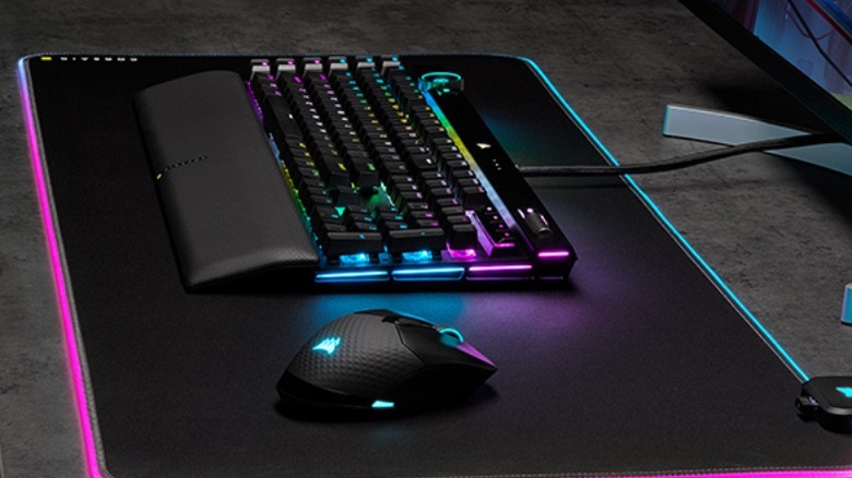 The Corsair MM700 RGB extended mouse pad