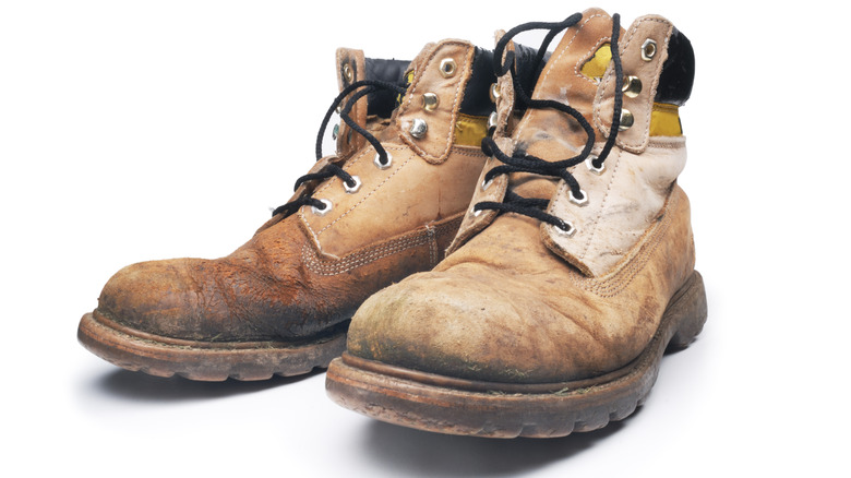 Pair of safety work boots