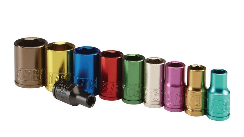 Collection of different colored sockets