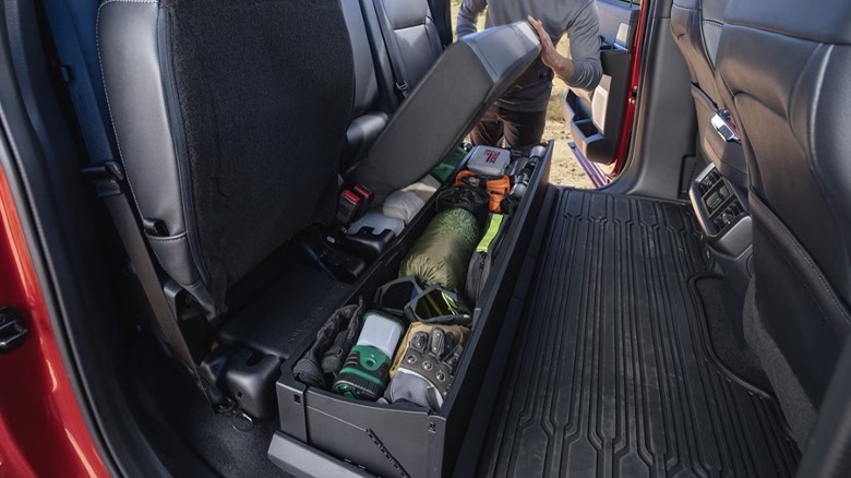 Storage box under Ford F-150 seat