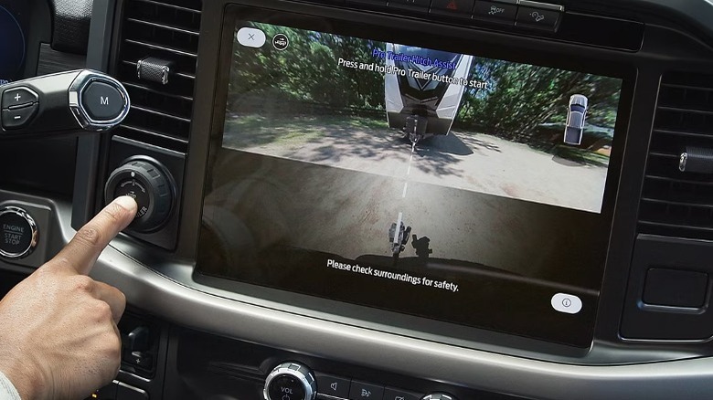 Trailer shown on truck display screen