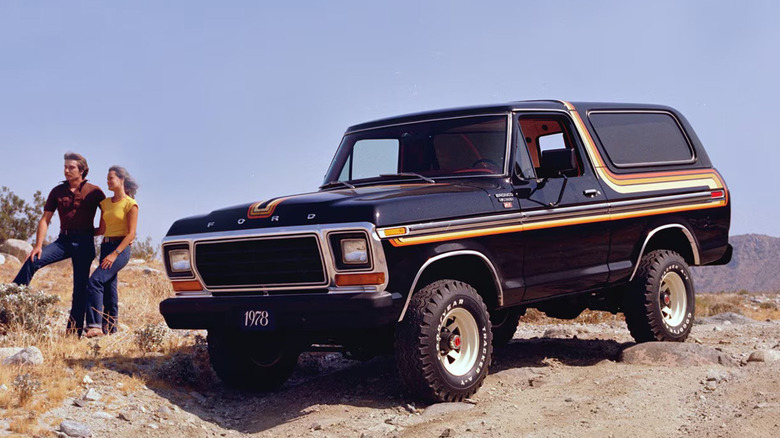 1978 Ford Bronco second generation on a dirt trail