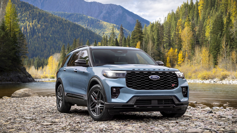 2025 Ford Explorer ST parked near a river