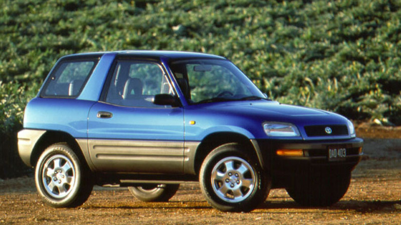 Blue 1996 Toyota RAV4 3-door version