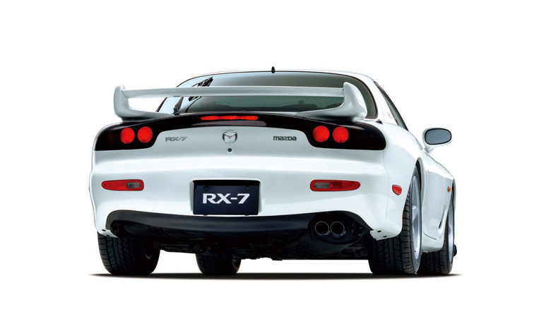 White 2002 Mazda RX-7 FD Bathurst Type R rear end