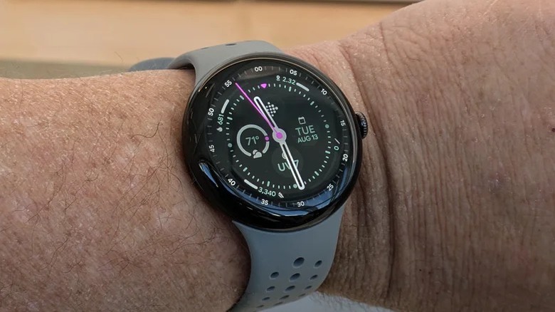 Google's Pixel Watch 3 on a wrist.