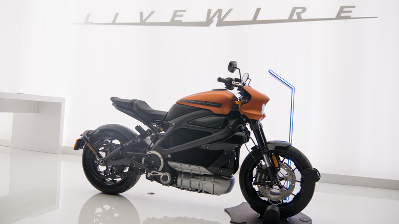 Harley-Davidson LiveWire orange model at debut