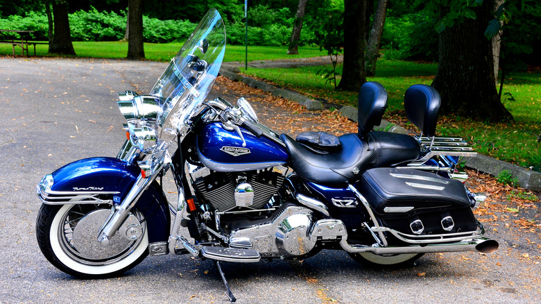 Blue Harley Davidson Road King Motorcycle