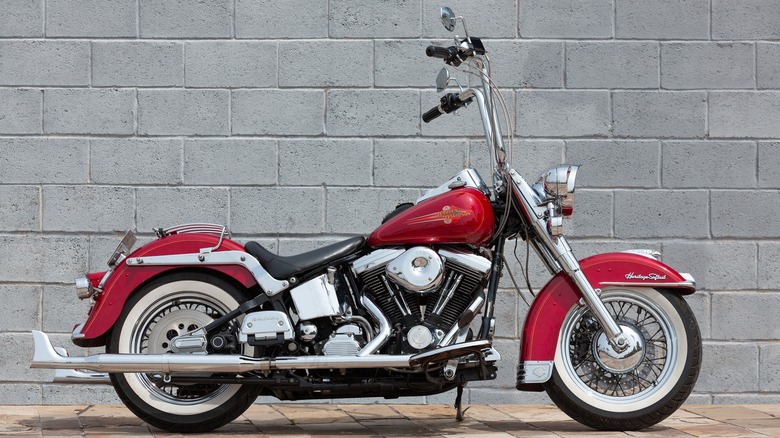 Red Harley Davidson Heritage Softail