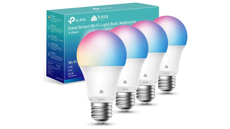 a pack of Kasa smart light bulbs