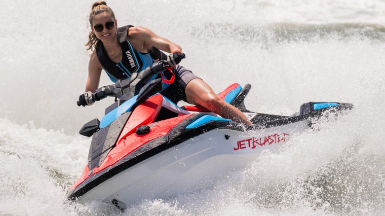 Woman riding a Yamaha WaveRunner