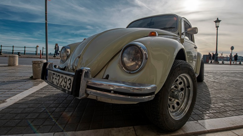 Yellow VW Beetle in Greece