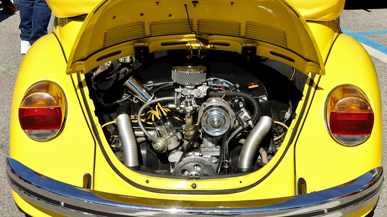 Engine compartment of air-cooled VW Beetle