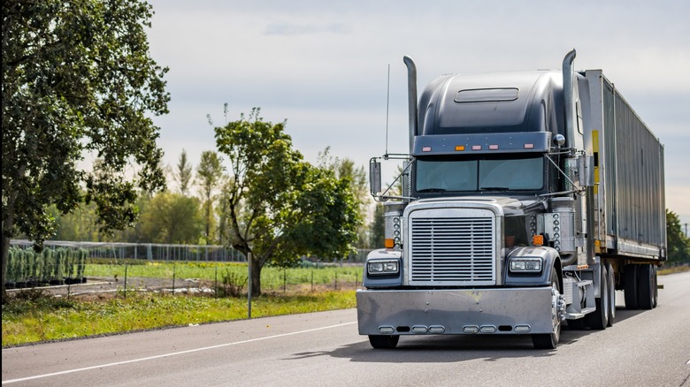 Diesel semi-truck on highway