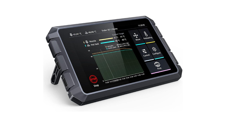 Creality Sonic Pad displaying the parameters of the printer