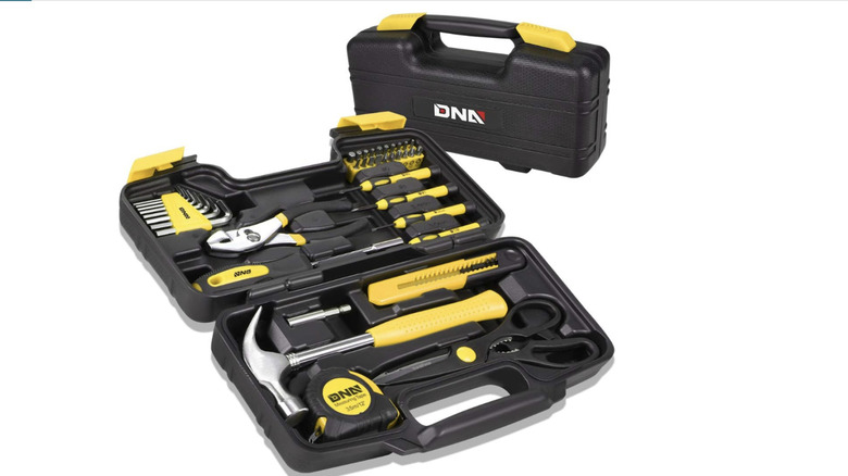 An opened DNA MOTORING Household Tool Set