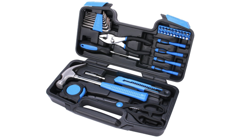 An opened EFFICERE All Purpose Household Tool Kit