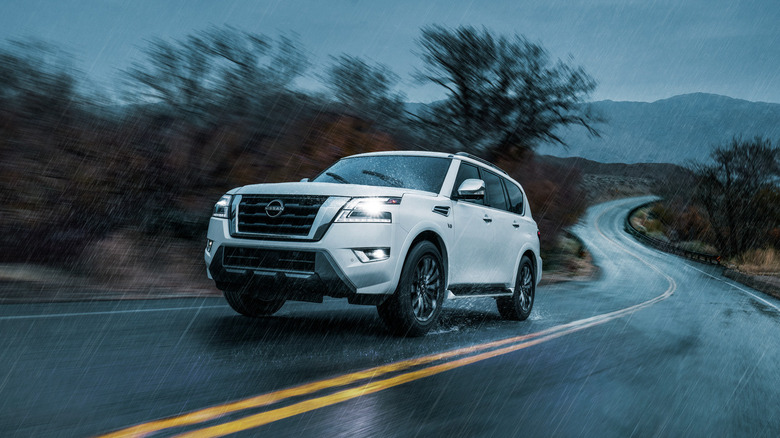 Nissan Armada in the rain