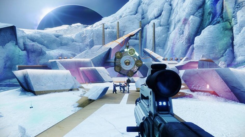 PvP match on a snow map in Destiny 2