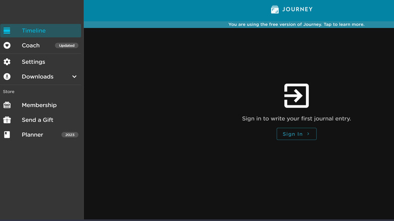 Journey web app screenshot