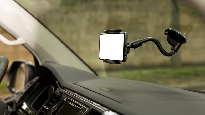 Windshield mounted phone