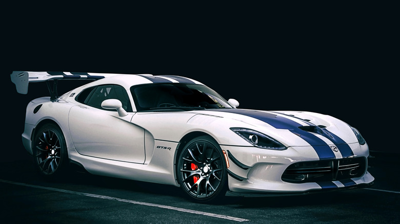 Dodge Viper on a black backdrop