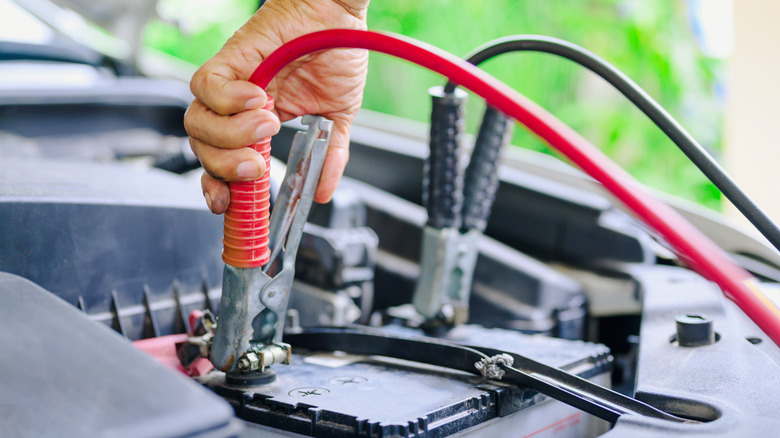 Jumpstarting a car battery