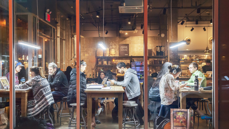 people in a cafe