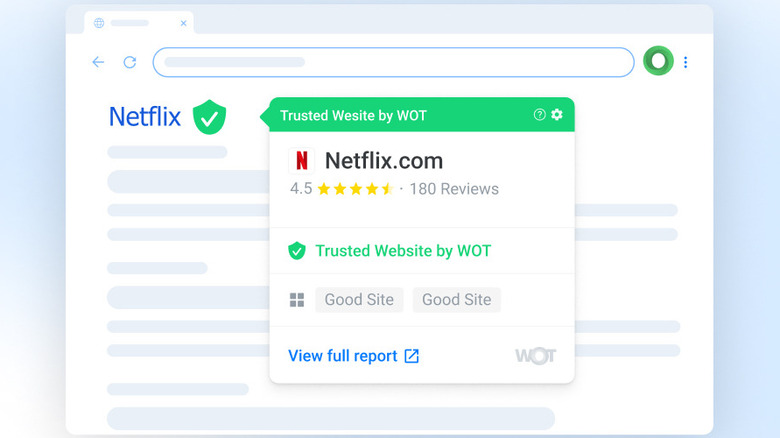 Web of trust extension chrome