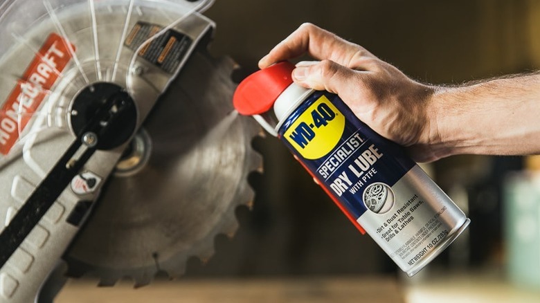 WD-40 Dry Lube used on power tool