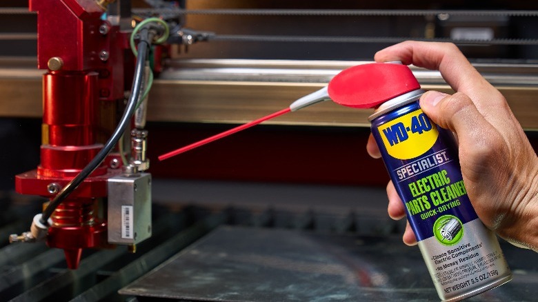 WD-40 Electric Parts Cleaner with straw attachment