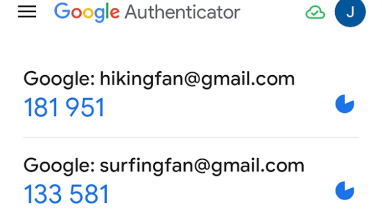 The Google Authenticator app